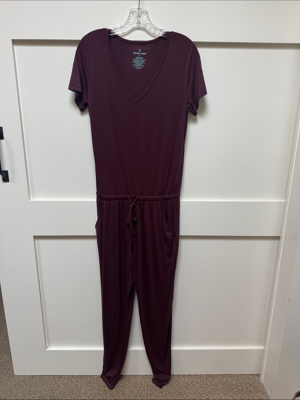 Tommy John Deep Burgundy V-Neck Jumpsuit